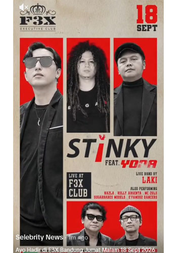 Kabar Hangat: Grup Band Stinky Siap Guncang Panggung F3X Club Bandung Jumat Malam Ini